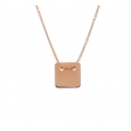 14Kt Rose Gold Square Charm Necklace